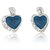 Mahi Rhodium Plated Blue And White Heart Pendant Set Made With Swarovski El 
