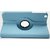 PU Leather Full 360 Rotating Flip Book Cover Case Stand for Samsung Galaxy Tab 3 T311 (Sky Blue)