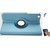 PU Leather Full 360 Rotating Flip Book Cover Case Stand for Samsung Galaxy Tab 3 T311 (Sky Blue) with Matte Screen Guard and Wrist band