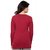 Clifton Womens Basic Full Sleeve V Neck Cherry Red T Shirt