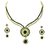 14Fashions Festive Green Gold Plated Necklace Set - 1101336