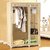 Sarahusainatther Foldable Metal Collapsable Foldable Wardrobes Beige Cupboard Storage Cabinate Almirah Rack With 4 Shelves