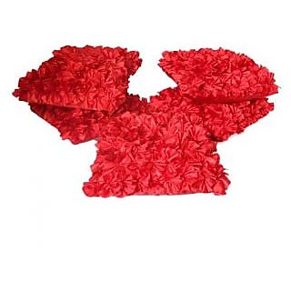 Ruffle Cushion Cover Red(5 Pcs Set)