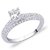 Peora Sterling Silver Prong Set Shank Cz Engagement Ring PR2004