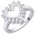 Peora 92.5 Cz Sterling Silver Heart Ring With Rhodium-Plating PR3048