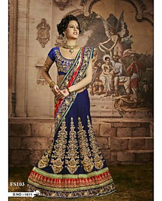 Chanderi Silk Border Work Pink & Blue Half & Half Saree - AM048 | Saree  designs, Fancy sarees, Party wear sarees