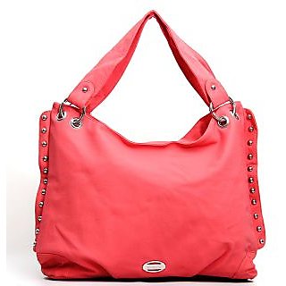 Coral Peach Studded Handbag