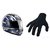 Full Face Stylish Helmet + Bike Riding Gloves