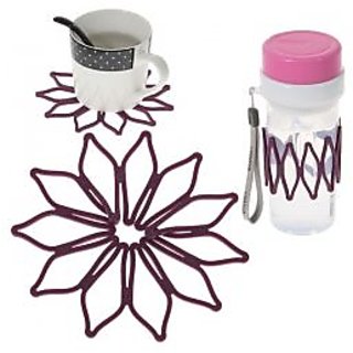 Convenient And Multi-purpose Silicone Heat-insulated Cup Cover Riser Pad (purple)