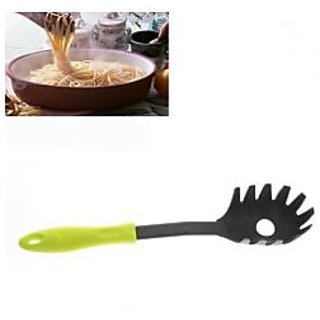 Nonsticky Plastic Spaghetti Spoon Noodle Spoon With Green Handle