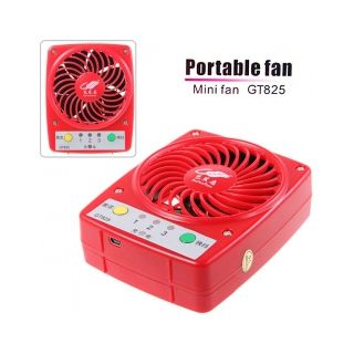 Gt825 Portable Mini Fan Charging By Usb Connector/ Car Charger Etc - Red