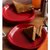 Dinner Plates - Incrizma Square 6 Pc Quarter Plates - RED