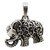 FusionKraft 925 Sterling Silver Oxidised Filigree Elephant Pendant with Antique Finish