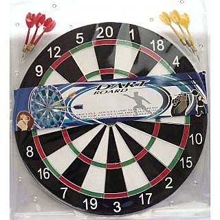 DART BOARD Game Double Sided Size 16.5 Inches Approx With 6 Free Darts