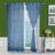 Just Linen Pair of Deep Sky Blue Eyelet Double Layered Sheer Curtains with Skirt