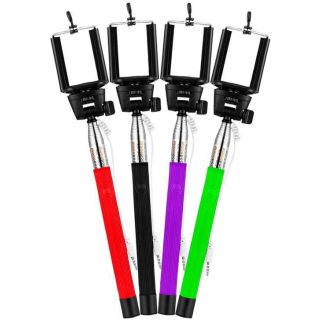 Extendable Selfie Stick With Aux Cable Hand Held Monopod