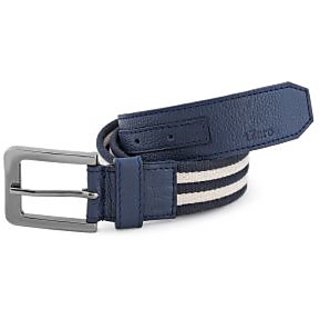 tZaro Striped Classic White & Blue Belt | Buy Leather Belts Online In India