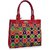 arpera Geometric Genuine Leather Office Bag  red C11524-3A