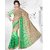 Suchi Fashion Green and Light Brown Embroidery, Diamond and Lace Work Georgette Party Wear Saree