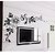 Walltola PVC Black Wall Stickers Lcd Floral Design (150X100 Cm) (No of Pieces 1)