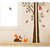 Walltola Wall Sticker -  Brown Tree With Squirrels 7123 (Dimensions 100x130cm )