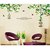 Walltola Wall Sticker - Branches With Green Leaves And Birds 7128 (Dimensions 130x90 cm)