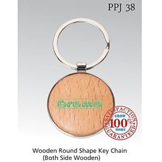 Gromo Wooden round shape key ring (both side wooden) at Best Prices ...