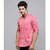 Mandarin Collar Men's Pink Shirt