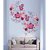 Walltola Wall Sticker -  Pink Flowers With Black Vine 7151 (Dimensions 150x90cm )