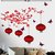 Walltola PVC PVC Chinese Lamps In Red Floral Wall Sticker (24X35 Inch) (No of Pieces 1)