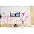 Walltola Wall Sticker -  Pink Lovely Hearts And Birds 7153 (Dimensions 120x80cm )
