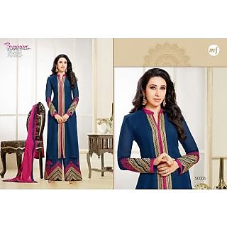 Designer Georgette Embroidery And Hand Work Semi Stitched Suit -50006