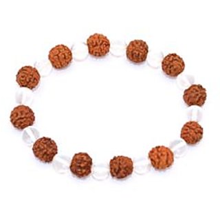 Kriti Feng Shui 5 Mukhi Rudraksh With Clear Quartz Bracelet