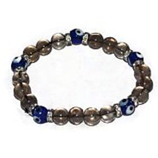 Kriti Feng Shui Smoky Quartz With Turkish Evil Eye Bracelet