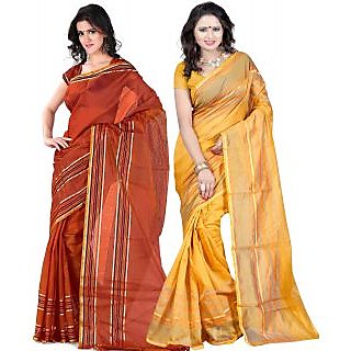 Carah Exclusive Pack Of 2 Cotton Silk Saree CRH-N279