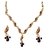 14Fashions Maroon & White Pretty Necklace Set With Bracelets - 1100801