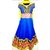 Blue designer cotton anarkali suit with embroidery- KF 5041