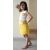 Kids dresses baby clothing girls stylish net party Midi 3 4 5 6 7 8 years Yellow