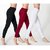 Leggings - Pack of 3 Ladies Cotton fineLeggings (Black/White/Maroon)