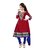 Florence Red Aaina Cotton Embroidered Suit (Unstitched)