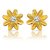 Mahi Gold Plated Floret Earrings With CZ