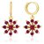 Mahi Gold Plated Sublime Beauty Earrings With CZ And Ruby