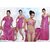 Hot Womens Sexy Sleep Wear 6p Bra Panty Top  Hot Shorts Nighty  Over Coat M-13 Pink Bed Room Fun Set  Lounge Wear for Date