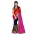 florence clothing company Red & Pink Georgette Embroidered Saree With Blouse
