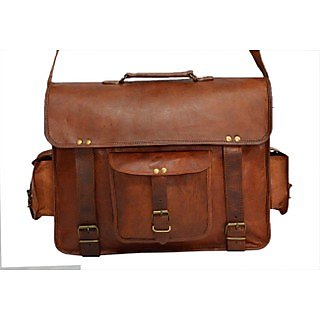 Wild Real Genuine Leather Messenger Laptop Satchel Brown Bag Briefcase ...