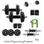 Dreamfit 10kg Adjustable Grip Dumbell Rubber Plates - 3 Rods (1 Curl) - Skipping Rope - Gym Gloves - Wrist Band