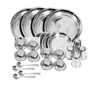 Stainless Steel 24 Pcs Dinner Set For Daily & Festive Use- H6U14