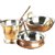 5 Pieces Copper Serving Set (Combo of 1 Handi + 1 Kadai + 1 Basket + 2 Spoons)