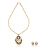 Ethnic Jewels Golden Alloy Earring & Pendant Set (Ey-356)
