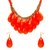 The Pari Red Alloy Earring & Necklace Set (Tpnw14-129)